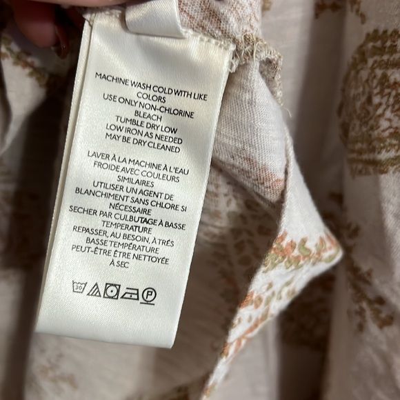 Free People True Perfection High Low Cotton Paisley Blouse in Almond Milk - Picture 8 of 10